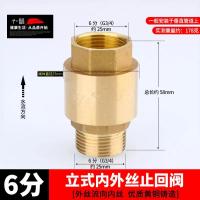 全铜立式止回阀卧式逆止阀水管水表热水器单向阀【单位：3个/组】-6分立式外流内