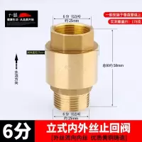 全铜立式止回阀卧式逆止阀水管水表热水器单向阀【单位：3个/组】-6分立式外流内