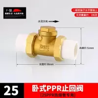 全铜立式止回阀卧式逆止阀水管水表热水器单向阀【单位：3个/组】-25PPR卧式止回阀