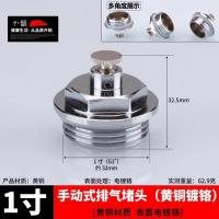 暖气片排污阀门散热器全铜丝放气阀堵帽配件 【单位：3个/组】-1寸手动式排气（铜镀铬）