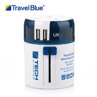 Travel Blue 蓝旅 魔方环球通用转换插座 +2×USB270蓝色
