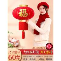 2025新款蛇年大红灯笼过年春节新年装饰户外大门口一对阳台挂饰-【60#】E款大福灯笼(2个装)+led灯