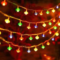 户外防水太阳能红灯笼中国结福字装饰灯串春节过年氛围灯备注款式-户外防水5米50灯（8闪太阳能款）5个装