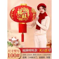 2025蛇年绒布大红灯笼过年春节新年装饰户外一对阳台挂饰-【100#】B款福满财旺(2个装)