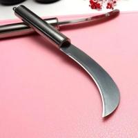 不锈钢小弯刀香蕉刀小镰刀割菜削菠萝刀水果刀烤肠机摆摊菠萝蜜刀- 【德国精工：不锈钢弯刀】;【1把装】