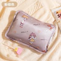 天虹- 国标电热暖手宝卡通二次元电热水袋丝光布电暖宝防爆暖手袋 - 粉棕色