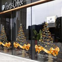 窗贴2024圣诞节店铺门装饰布置玻璃贴纸静电贴氛围玻璃贴窗花装扮- SDUV- 186超大