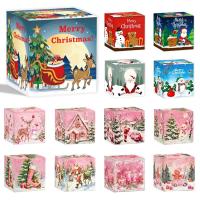 跨境新款圣诞节装饰道具雪人卡扣纸盒糖果零食礼物包装盒派对用品- 48个装随机混发指定系列款联系客服