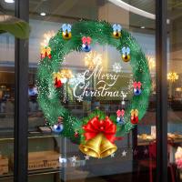 圣诞节装饰品商场门贴纸静电贴纸圣诞树场景布置橱窗高档玻璃贴- SDUV- 070;大