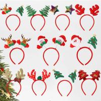 新品圣诞发箍圣诞麋鹿头扣鹿角头箍圣诞节装饰派对装扮头饰- 50个随机混发