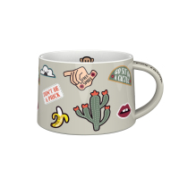 大嘴猴（Paul Frank）健康彩釉创意陶瓷马克杯HC505-400-植物灰