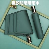 晴雨两用伞女黑胶防紫外线折叠遮阳防晒太阳伞男广告伞印logo -粉色☀8骨金边手柄☂黑胶防紫外线;无规格