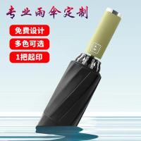 自动伞印制logo三折晴雨两用伞批发折叠伞商务广告礼品伞雨伞印字-10骨双龙骨全自动【黑胶防紫外线Y手柄晴雨伞】灰色