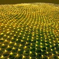 led太阳能渔网灯满天星新款加密灯露营氛围灯户外防水草坪装饰灯 -蓝色;6x4米672灯 -插电款24v