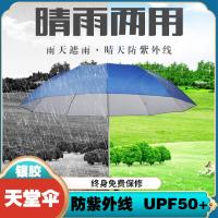 天堂伞33323E三折十骨加固晴雨伞银胶防紫外线伞订做定做印刷logo广告伞 - 湖蓝—10骨银胶防紫外线