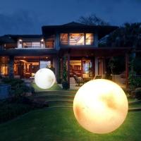 户外发光月球灯玻璃钢树脂大型月亮星球灯户外景观工程设计装饰灯 - 60CM