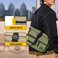 美旅多口袋机能风小众潮流工装街头风大容量单肩包橙色ND7*94004