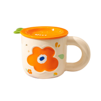 上亨丹麦花陶瓷马克杯SHZH-MKB02橙花-