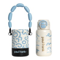 大嘴猴（Paul Frank）便携杯套双饮保温杯PF136-蓝椰奶芙-