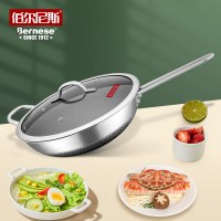 伯尔尼斯霍瑞斯蜂窝炒锅厨房家用平底锅电磁炉通用不锈钢锅具BENS-401