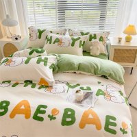 啄木鸟(PLOVER) 牛奶绒四件套-字母ZMN-NNR005-床单：230*230cm±5cm被罩：200*230c
