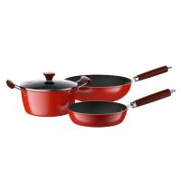 龙的悦享精铁 不粘三件套LD-TZ802-3-炒锅30cm、煎锅22cm、汤锅22cm彩盒包装;-LD-TZ802-3
