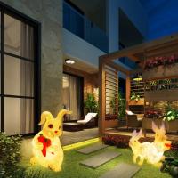 发光树脂玻璃钢动物灯LED景区文旅灯太阳能户外动物灯景观灯--39.5x14.5x35