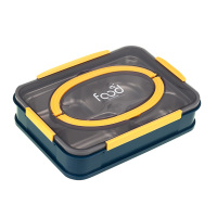 婴侍卫 不锈钢分格手提餐盒 学生上班族饭盒（1000ml四格 配叉勺） 2523A 蓝/红/绿 随机