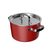 神田KANDA钛彩米陶瓷微压炖锅 红色 22cm