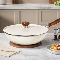 康巴赫有钛无涂层珐琅不粘炒锅32cm LPB-C32FL