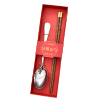 上亨一筷一勺礼盒套装SHZH-KZ04圆顶木筷+不锈钢汤匙
