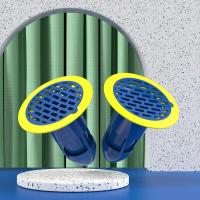 地漏防臭器下水道堵口管卫生间厕所防反臭反味神器防虫密封塞盖芯--地漏防臭芯【2个装】--黄蓝