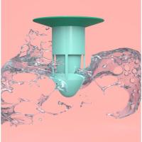 地漏防臭器下水道防臭盖堵口器防反味神器防反水卫生间AB--【黄色防臭垫1个+青绿地漏芯1个】-