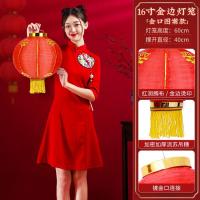 冬瓜灯笼串户外防水广告绸布折叠连串灯笼开业大红长灯笼装饰挂饰--16寸圆形灯笼