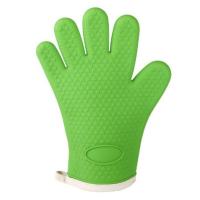 防烫手套隔热加厚硅胶厨房烤箱专用烘焙耐高温防滑防热微波炉烘培--抹茶绿;常规码