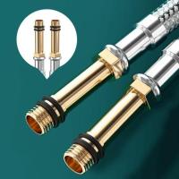 水龙头进水管防爆冷热上水管304不锈钢编织尖头加粗接水软管配件--进水管--80公分尖管（1根装）