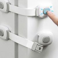 儿童安全锁防护抽屉锁婴儿防夹手多功能宝宝防开冰箱柜子柜门锁扣- -- -绿色- -10个装