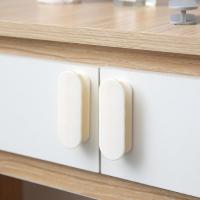 柜门抽屉拉手衣柜玻璃门把手免打孔推拉移门免钉强力粘贴橱柜手柄--8个装;象牙白