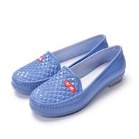 防水工作鞋雨鞋水鞋女款短筒低帮胶鞋厨房轻便防滑防油工地鞋--蓝色;36