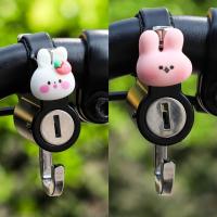 电动车头盔锁防盗固定挂钩摩托安全帽专用防盗锁电瓶车防偷神器女--兔兔同好款【防水防盗防锈⭐】