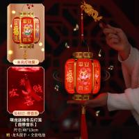 2024新年卡通大红发光新年儿童音乐小灯笼手提装饰元旦过年- 发光+唱歌┊20#萌龙送福冬瓜灯笼