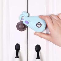 橱柜门鲸鱼儿童锁多功能宝宝防夹手安全锁婴儿防护用品抽屉安全扣--安全锁-蓝+白