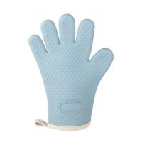 防烫手套隔热加厚硅胶厨房烤箱专用烘焙耐高温防滑防热微波炉烘培--浅蓝色-常规码