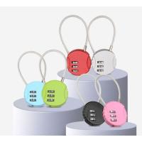 钢丝密码锁小型迷你挂锁健身房更衣柜锁车筐篮头盔锁书包箱包小锁--银色-1个