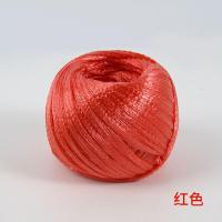 彩全新料塑料绳子捆扎绳打包绳包装绳撕裂膜带草球绳扎口绳--红色-5卷装