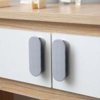 柜门抽屉拉手衣柜玻璃门把手免打孔推拉移门免钉强力粘贴橱柜手柄--8个装-浅灰