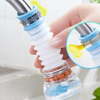 水龙头防溅水厨房通用水器家用花洒防溅头延伸器嘴--粉色-1个装