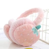 水果耳罩男女士通用毛绒保暖耳套可爱耳暖仿兔毛护耳后带耳包- - 草莓