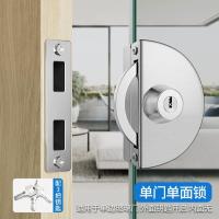 玻璃门锁推拉玻璃锁双门免开孔不锈钢店铺中央锁单门双开门锁- - 单门单面锁（外匙内无）