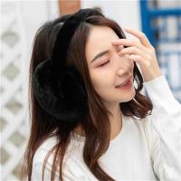 韩式毛绒耳罩可折叠保暖耳套女冬季护耳包可爱加厚防冻防风耳捂子- - 【可折叠】黑色